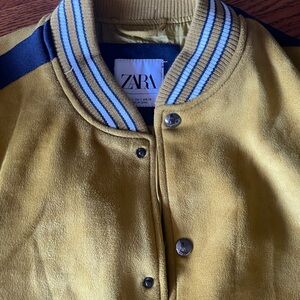 Zara Golden Yellow Varsity Jacket